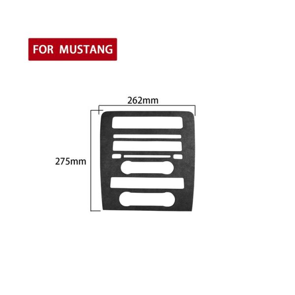Car Suede Wrap Central Control CD Panel A Cover for Ford Mustang 2010-2014, Left and Right Drive Universal (Black Grey) - Image 2