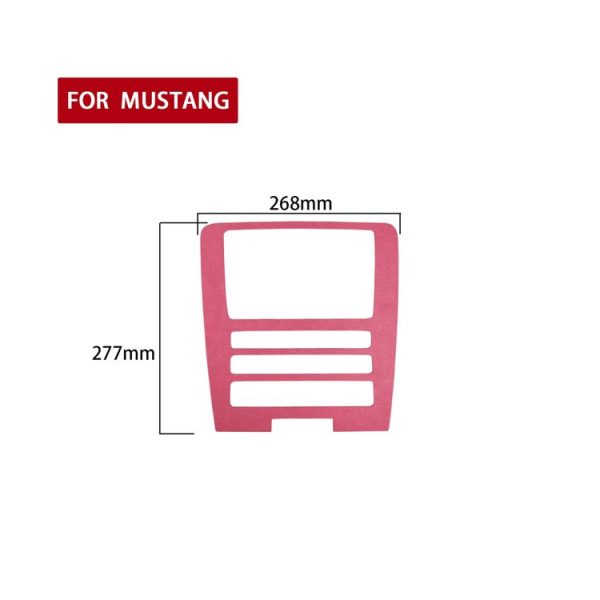 Car Suede Wrap Central Control CD Panel B Cover for Ford Mustang 2009-2013, Left and Right Drive Universal (Pink) - Image 2