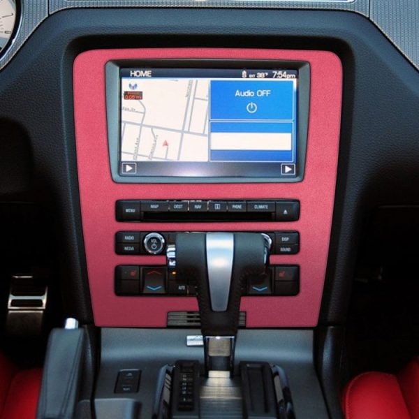 Car Suede Wrap Central Control CD Panel B Cover for Ford Mustang 2009-2013, Left and Right Drive Universal (Pink) - Image 5