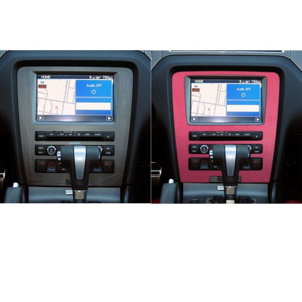 Car Suede Wrap Central Control CD Panel B Cover for Ford Mustang 2009-2013, Left and Right Drive Universal (Pink) - Image 6
