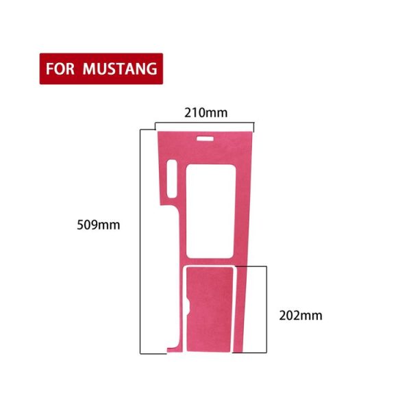 Car Suede Wrap Shift Panel Cover for Ford Mustang 2010-2014, Left Drive (Pink) - Image 2