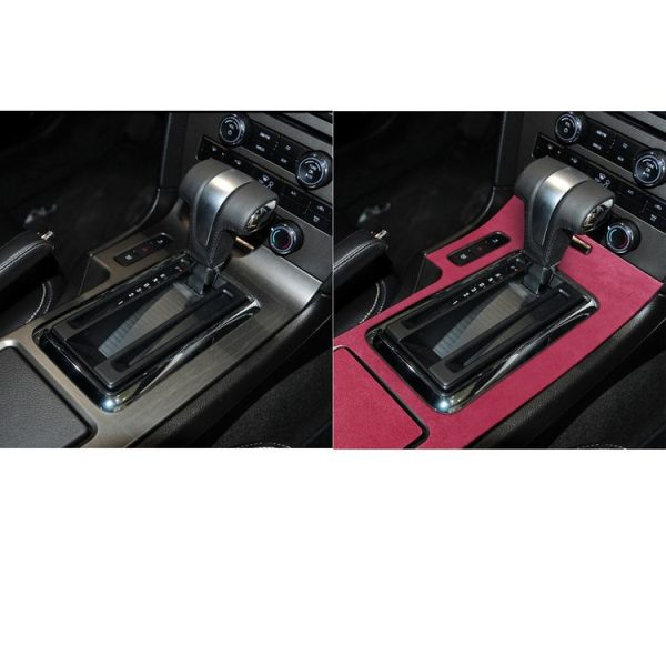 Car Suede Wrap Shift Panel Cover for Ford Mustang 2010-2014, Left Drive (Pink) - Image 6