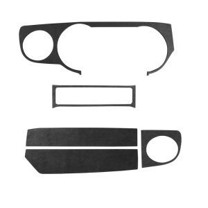 Car Suede Wrap Instrument Decorative Strip for Ford Mustang 2010-2014, Left Drive (Black Grey)