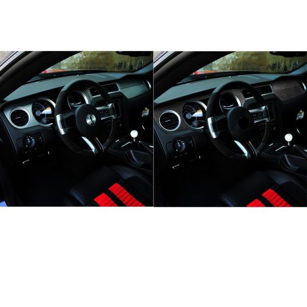 Car Suede Wrap Instrument Decorative Strip for Ford Mustang 2010-2014, Left Drive (Black Grey) - Image 6