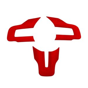 Car Suede Wrap Steering Wheel Decorative Cover for Ford Mustang 2015-2021, Left Drive (Wine Red)