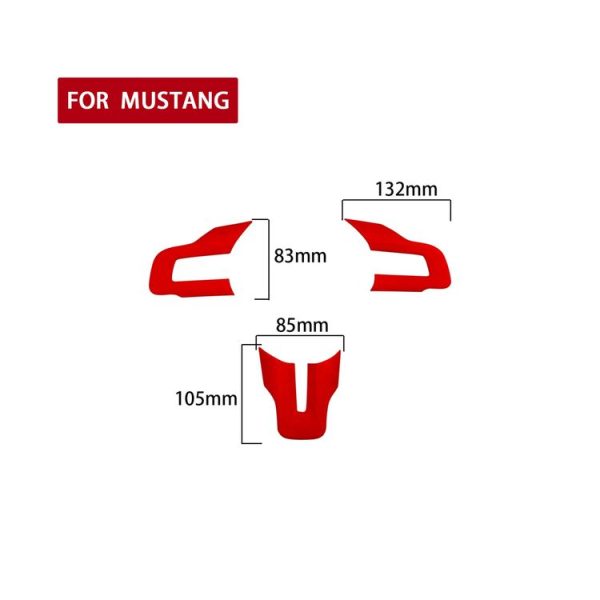 Car Suede Wrap Steering Wheel Decorative Cover for Ford Mustang 2015-2021, Left Drive (Wine Red) - Image 2