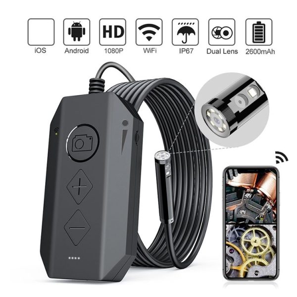 Y17 5MP 7.9mm Dual-lens HD Autofocus WiFi Industrial Digital Endoscope Zoomable Snake Camera, Cable Length: 3.5m Hard Cable (Black) - Image 2