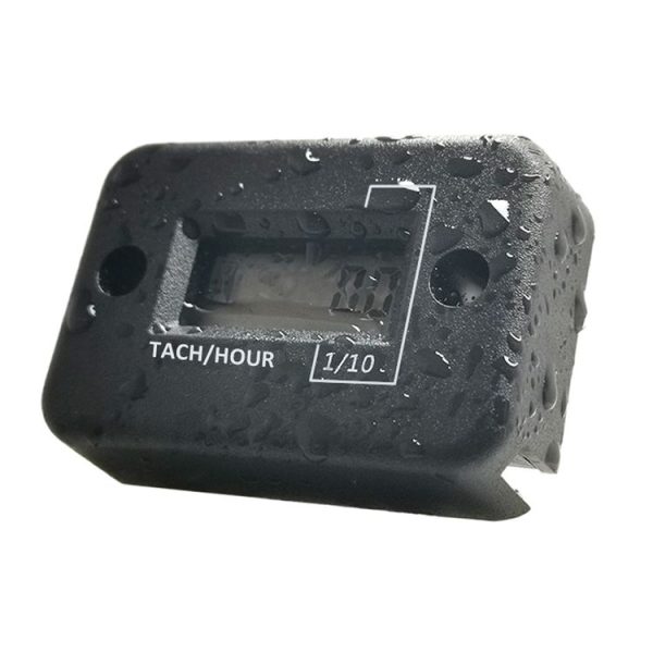 CS-1181A1 DJ-102 2 Stroke Motorcycle Motorboat ATV Petrol Engine Waterproof LCD Sensor Tachometer Hour Meter Timer (Black)