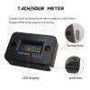 CS-1181A1 DJ-102 2 Stroke Motorcycle Motorboat ATV Petrol Engine Waterproof LCD Sensor Tachometer Hour Meter Timer (Black) - Image 2