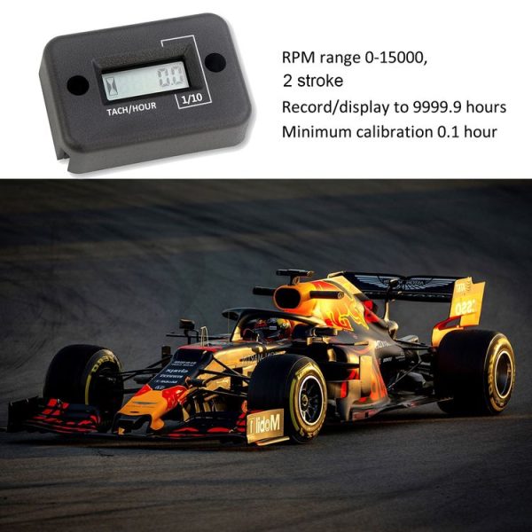 CS-1181A1 DJ-102 2 Stroke Motorcycle Motorboat ATV Petrol Engine Waterproof LCD Sensor Tachometer Hour Meter Timer (Black) - Image 5