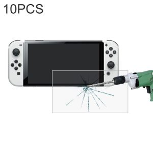 Nintendo Switch OLED 10 PCS 0.26mm 9H 2.5D Tempered Glass Film