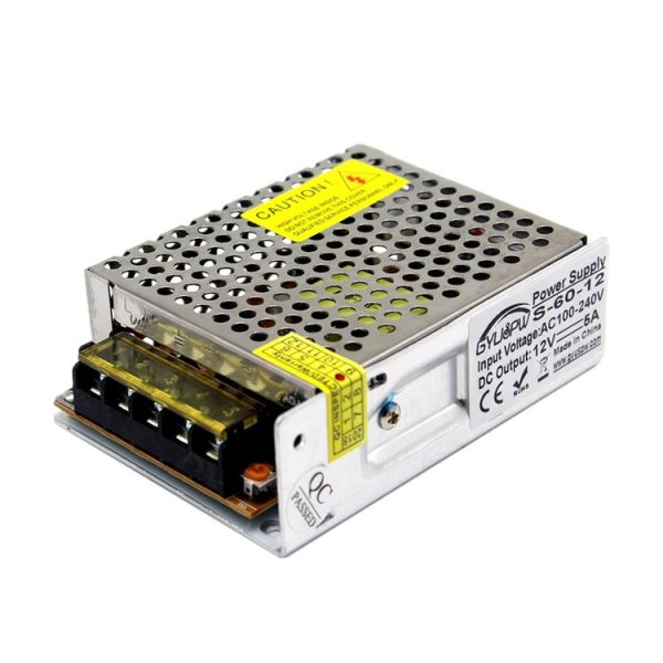 S-60-12 DC12V 5A 60W LED Regulated Switching Power Supply, Size: 110 x 79 x 36mm