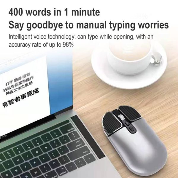 M203 5-buttons AI Intelligent Voice Input Wireless Translation Mouse (Moonlight Silver) - Image 3