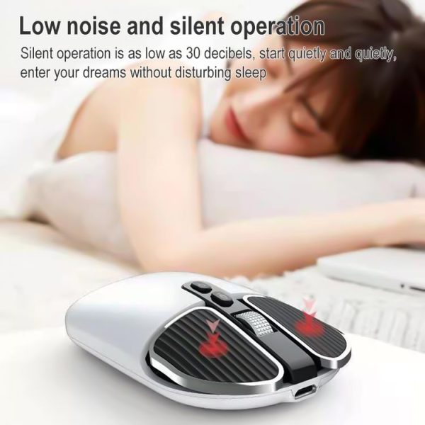 M203 5-buttons AI Intelligent Voice Input Wireless Translation Mouse (Moonlight Silver) - Image 5