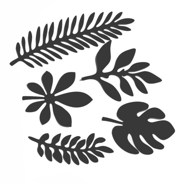 10 in 1 Creative Paper Cutting Shooting Props Tree Leaves Papercut Jewelry Cosmetics Background Photo Photography Props (Black)