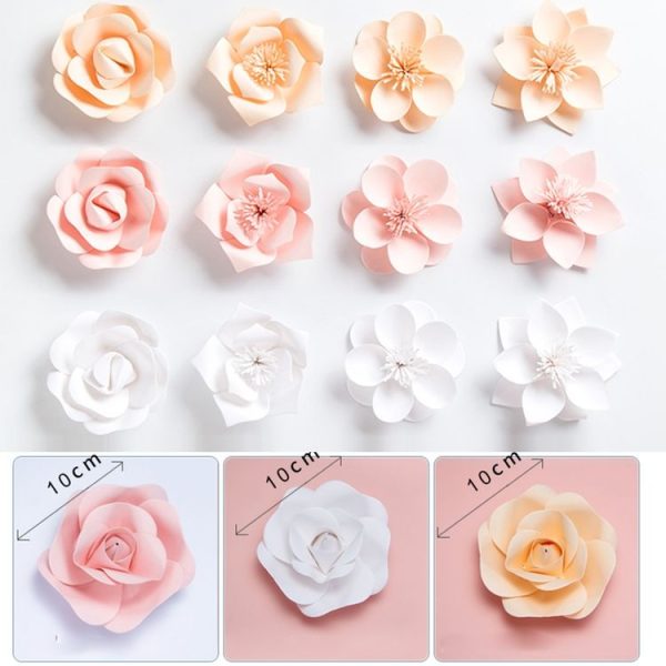 Bougainvillea Creative Paper Cutting Shooting Props Flowers Papercut Jewelry Cosmetics Background Photo Photography Props (White) - Image 2