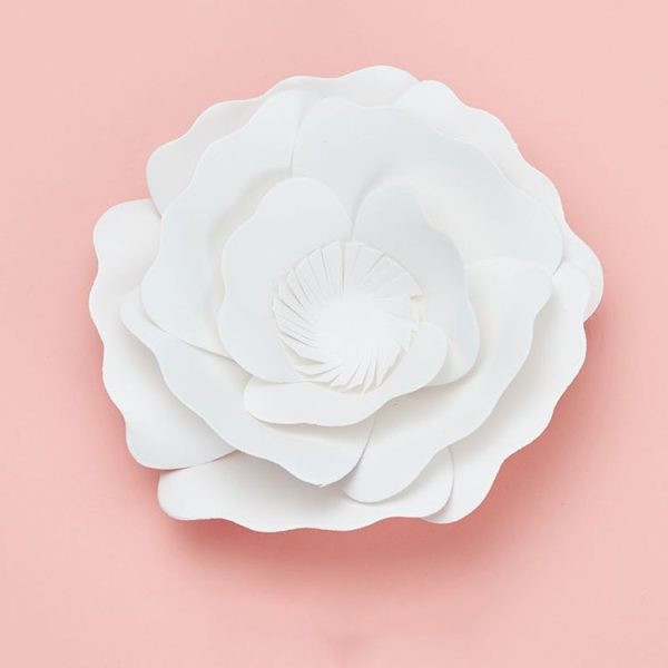 Peony Creative Paper Cutting Shooting Props Flowers Papercut Jewelry Cosmetics Background Photo Photography Props (White)