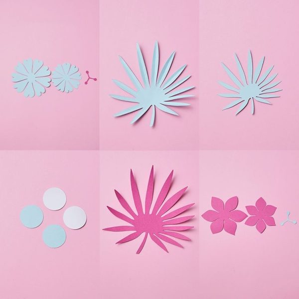 20 in 1 Set Creative Paper Cutting Shooting Props Leaves Flowers Papercut Jewelry Cosmetics Background Photo Photography Props - Image 3