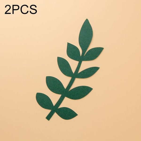 2 PCS Leaves 16x7cm Creative Leaves Paper Cutting Shooting Props Papercut Jewelry Cosmetics Background Photo Photography Props (Deep Green)