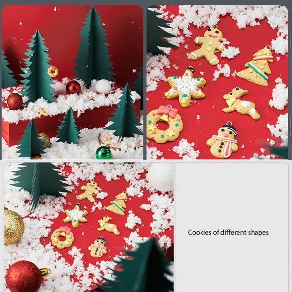 6 in 1 Simulation Cookies Decorative Ornaments Christmas Theme Shooting Props Background Photo Photography Props (Cookies Ornaments) - Image 4