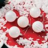 5 PCS Christmas Theme Shooting Props Christmas Balls Ornaments Jewelry Background Photography Photo Props (White)