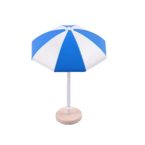 Miniature Beach Sun Umbrella Sandy Beach Landscape Decoration Photography Props (Blue)