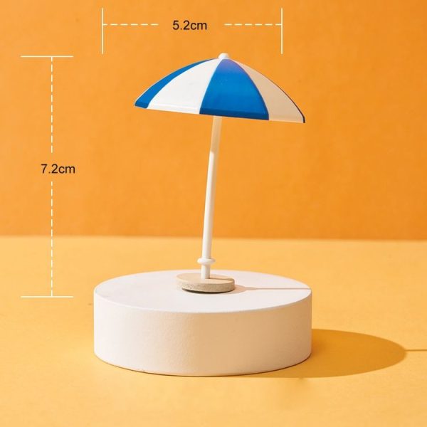 Miniature Beach Sun Umbrella Sandy Beach Landscape Decoration Photography Props (Blue) - Image 2