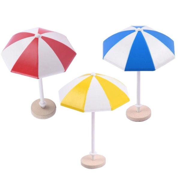 Miniature Beach Sun Umbrella Sandy Beach Landscape Decoration Photography Props (Blue) - Image 5