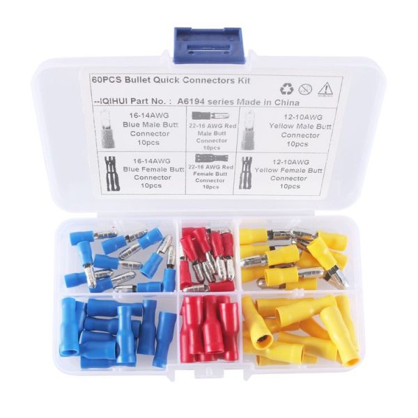 A6194 60 PCS Car Cable Connection Cold Press Terminal Male & Female Connector - Image 2