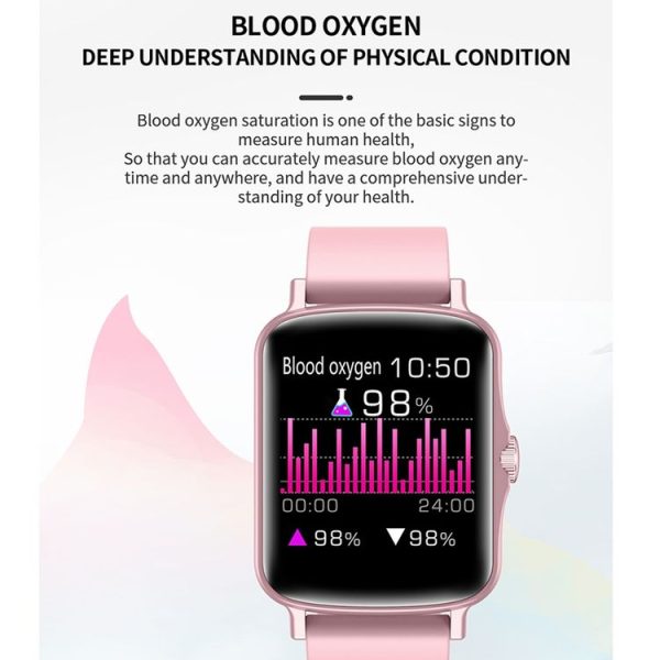 PTone 1.44 inch HD Touch Screen IP67 Waterproof Smart Watch, Support Sleep Monitoring / Heart Rate Monitoring / Blood Pressure Monitoring (Pink) - Image 5