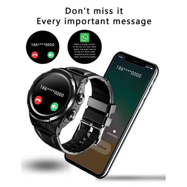 F6 1.28 inch IPS Screen 2 in 1 Bluetooth Earphone Smart Watch, Support Heart Rate & Blood Oxygen Monitoring / Bluetooth Music, Style: Steel Strap (Black) - Image 10