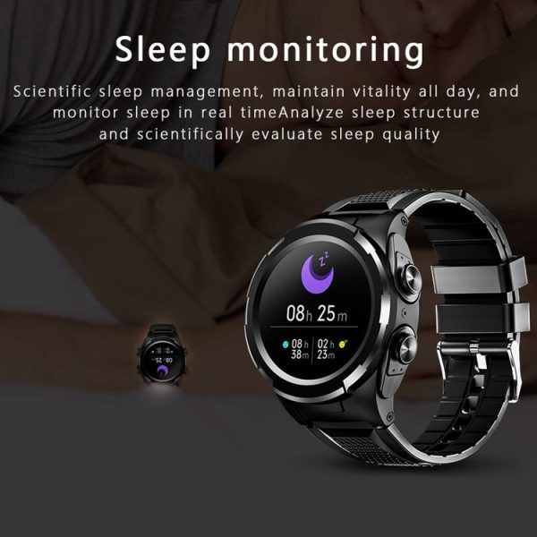 F6 1.28 inch IPS Screen 2 in 1 Bluetooth Earphone Smart Watch, Support Heart Rate & Blood Oxygen Monitoring / Bluetooth Music, Style: Steel Strap (Black) - Image 12