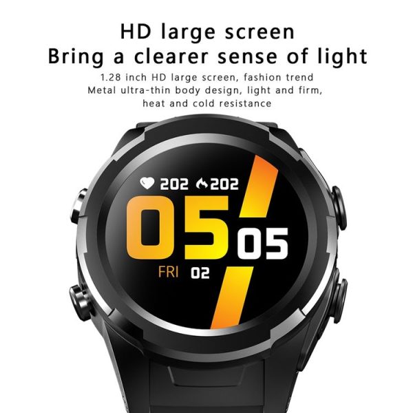 F6 1.28 inch IPS Screen 2 in 1 Bluetooth Earphone Smart Watch, Support Heart Rate & Blood Oxygen Monitoring / Bluetooth Music, Style: Steel Strap (Black) - Image 14