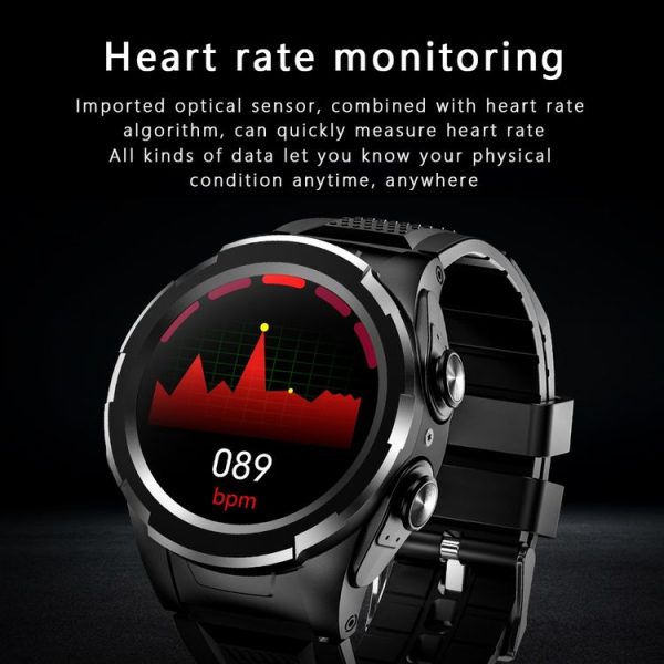 F6 1.28 inch IPS Screen 2 in 1 Bluetooth Earphone Smart Watch, Support Heart Rate & Blood Oxygen Monitoring / Bluetooth Music, Style: Steel Strap (Black) - Image 7