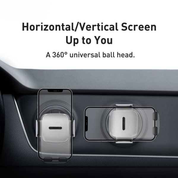 Baseus SUYK000212 Easy to Control Clamping Car Phone Holder Round Outlet Version (Silver) - Image 4