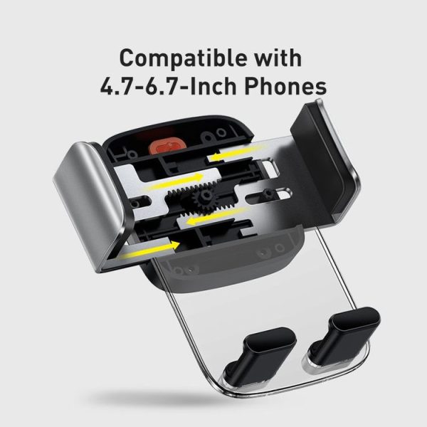 Baseus SUYK000212 Easy to Control Clamping Car Phone Holder Round Outlet Version (Silver) - Image 6