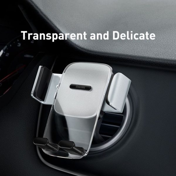 Baseus SUYK000212 Easy to Control Clamping Car Phone Holder Round Outlet Version (Silver) - Image 7