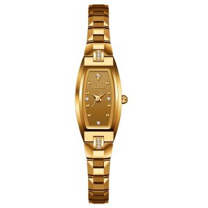 OLEVS 5501 Diamond Small Dial Tungsten Steel Bracelet Quartz Watch for Ladies (Gold)