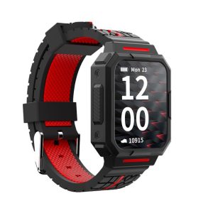 HOTWAV C1 1.69 inch Full Touch Screen Smart Watch, IP67 Waterproof Support Heart Rate & Blood Oxygen Monitoring / Multiple Sports Modes (Red)