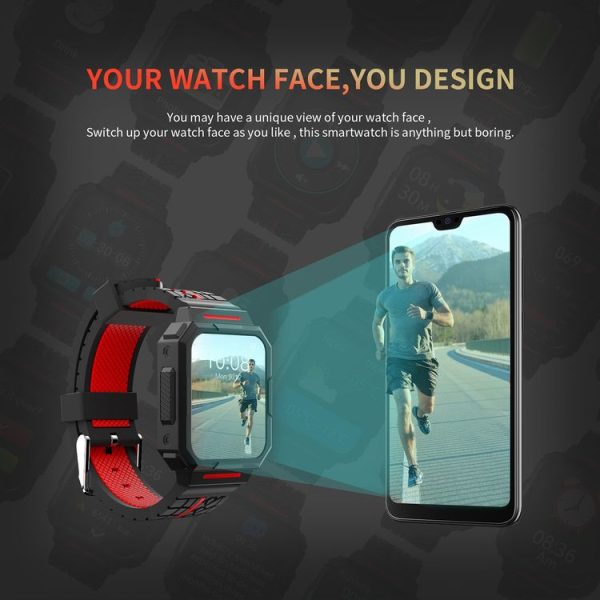 HOTWAV C1 1.69 inch Full Touch Screen Smart Watch, IP67 Waterproof Support Heart Rate & Blood Oxygen Monitoring / Multiple Sports Modes (Red) - Image 11