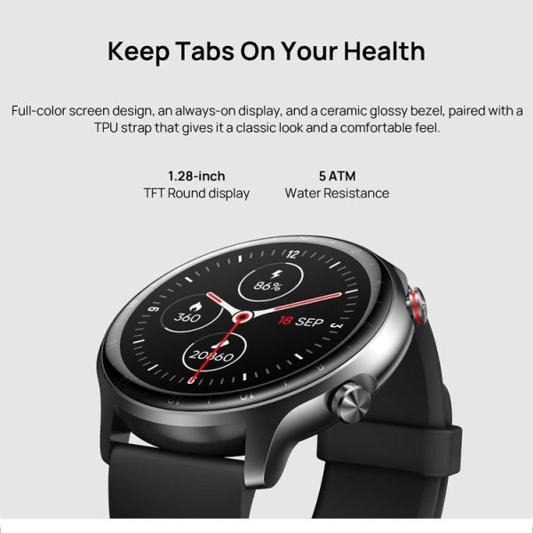 DOOGEE CR1 Pro 1.28 inch TFT Screen Smart Watch, 5ATM Waterproof, Support 14 Sports Modes / Heart Rate & Blood Oxygen Monitoring (Black) - Image 7
