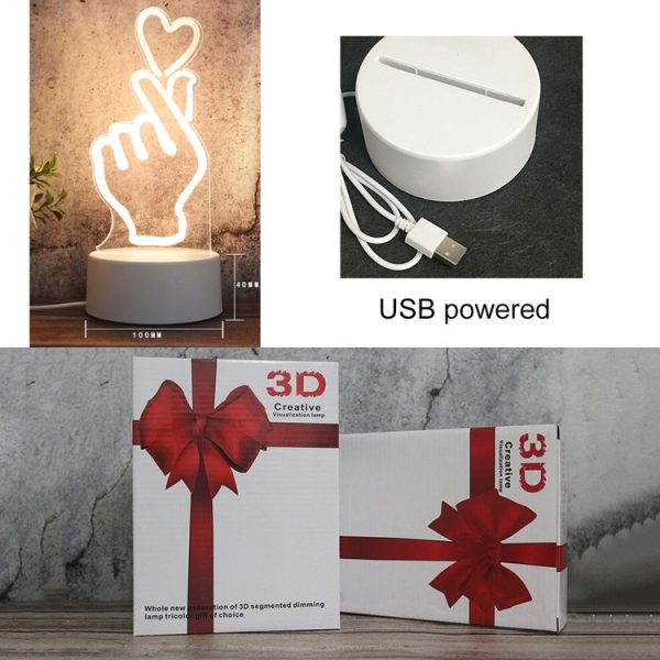 White Base Creative 3D Tricolor LED Decorative Night Light, Plug Version, Shape: Snow Deer 01 (White-Warm-Warm White) - Image 4