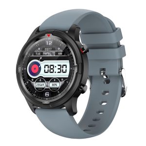 TW26 1.28 inch IPS Touch Screen IP67 Waterproof Smart Watch, Support Sleep Monitoring / Heart Rate Monitoring / Dual Mode Call / Blood Oxygen Monitoring, Style: Silicone Strap (Grey Blue)