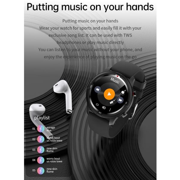 TW26 1.28 inch IPS Touch Screen IP67 Waterproof Smart Watch, Support Sleep Monitoring / Heart Rate Monitoring / Dual Mode Call / Blood Oxygen Monitoring, Style: Silicone Strap (Grey Blue) - Image 4
