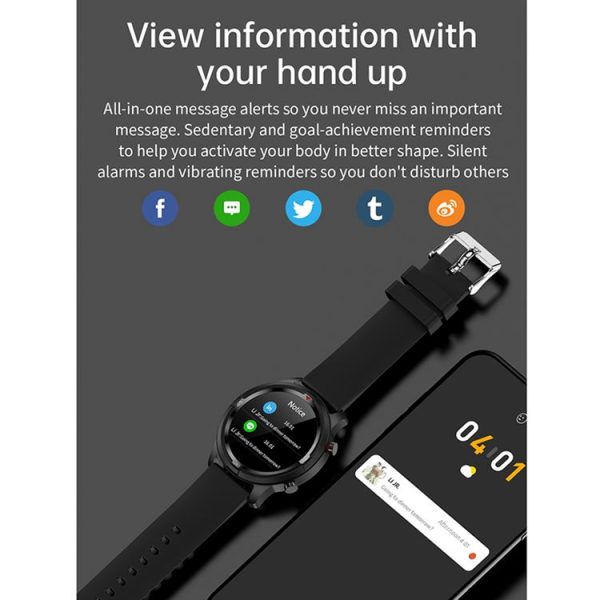 TW26 1.28 inch IPS Touch Screen IP67 Waterproof Smart Watch, Support Sleep Monitoring / Heart Rate Monitoring / Dual Mode Call / Blood Oxygen Monitoring, Style: Silicone Strap (Grey Blue) - Image 6
