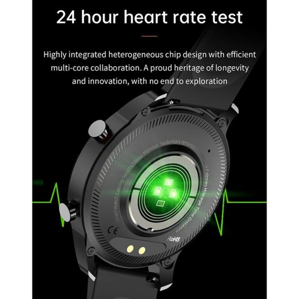 TW26 1.28 inch IPS Touch Screen IP67 Waterproof Smart Watch, Support Sleep Monitoring / Heart Rate Monitoring / Dual Mode Call / Blood Oxygen Monitoring, Style: Silicone Strap (Grey Blue) - Image 7