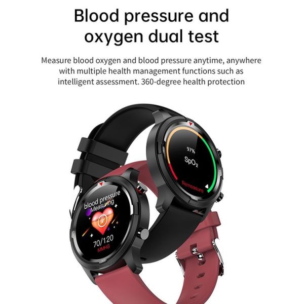 TW26 1.28 inch IPS Touch Screen IP67 Waterproof Smart Watch, Support Sleep Monitoring / Heart Rate Monitoring / Dual Mode Call / Blood Oxygen Monitoring, Style: Silicone Strap (Grey Blue) - Image 8