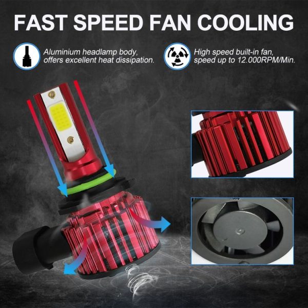 1 Pair F7 9006 DC9-36V / 22W / 2200LM IP67 Car LED COB Lamp Beads Headlight (8000K Ice Blue Light) - Image 4