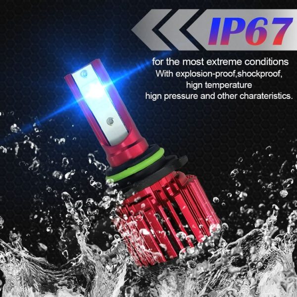 1 Pair F7 9006 DC9-36V / 22W / 2200LM IP67 Car LED COB Lamp Beads Headlight (8000K Ice Blue Light) - Image 5