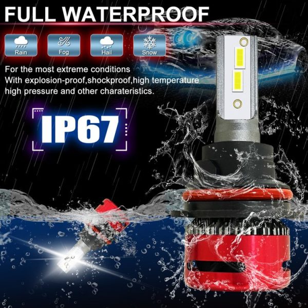 1 Pair F10 9004 DC9-23V / 24W / 2500LM / 6000K IP67 Car LED 3570 Lamp Beads Headlight (White Light) - Image 6